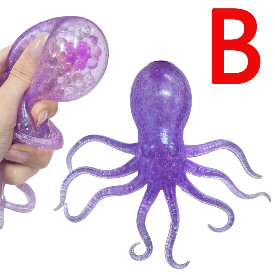 Push Bubble Squish Jellyfish Fidget Toy Super Solid Squish Stress Relief Squeeze Ball for Kids Adults Anxiety Sensory Toy Gift