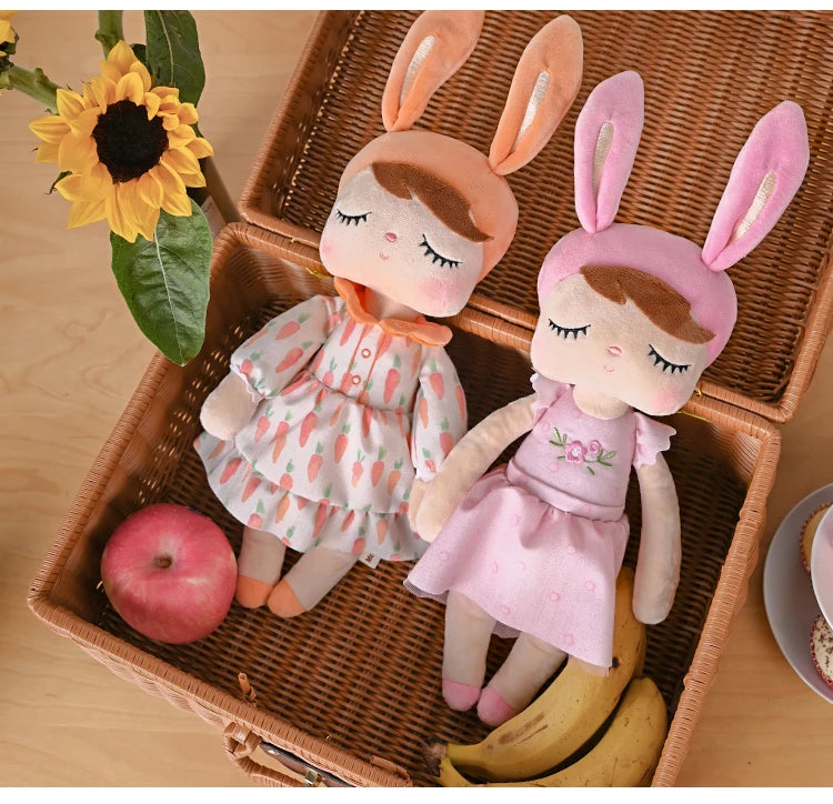 Original Metoo 35cm Angela Pastoral Style Bunny Plushie Doll Child Hug Soft Stuffed Toys For Baby and Kids Birthday Gifts