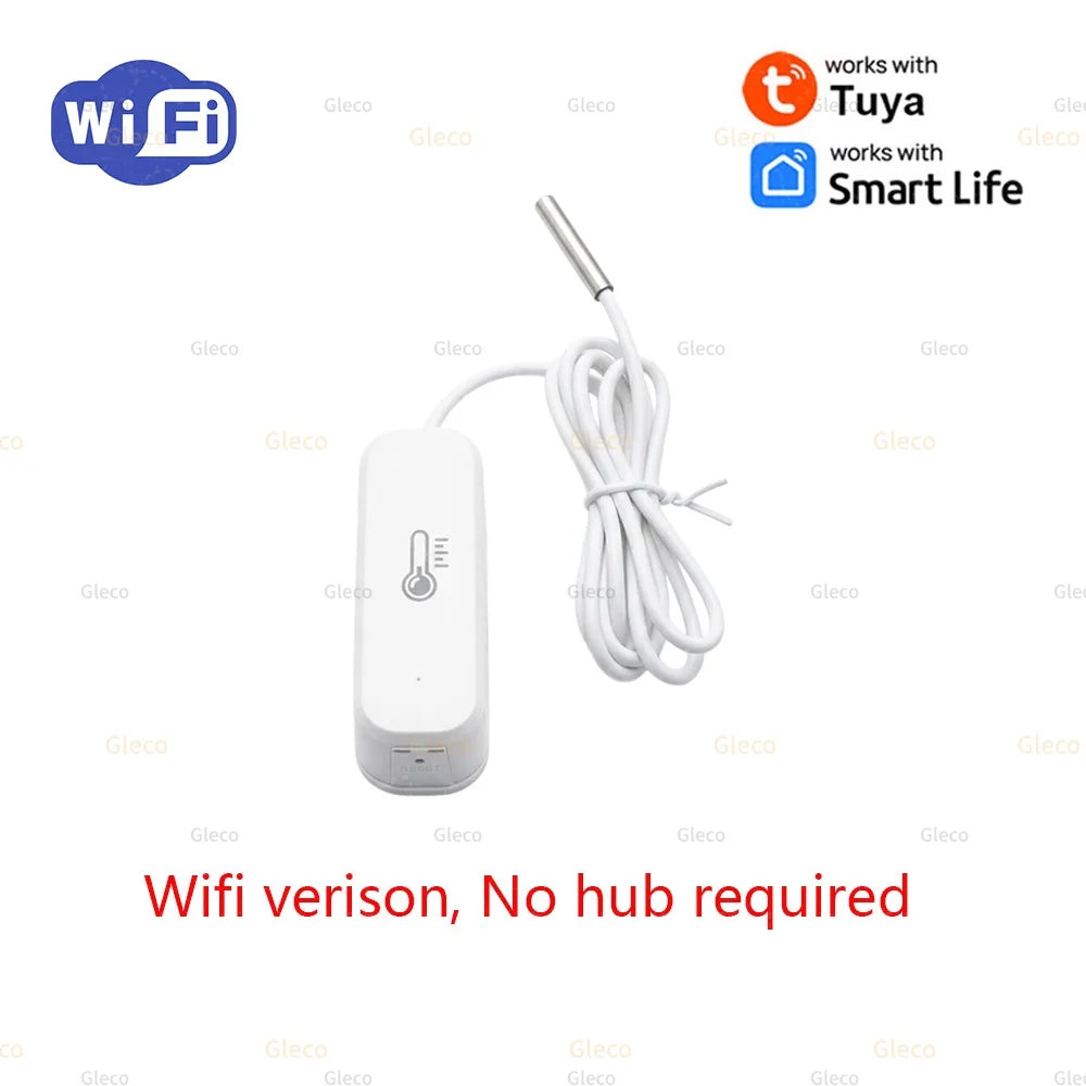 WiFi Zigbee Temperature Humidity Meter With Optional External Probe Thermometer Sensor Zigbee2mqtt TUYA For Fish Tank Freezer