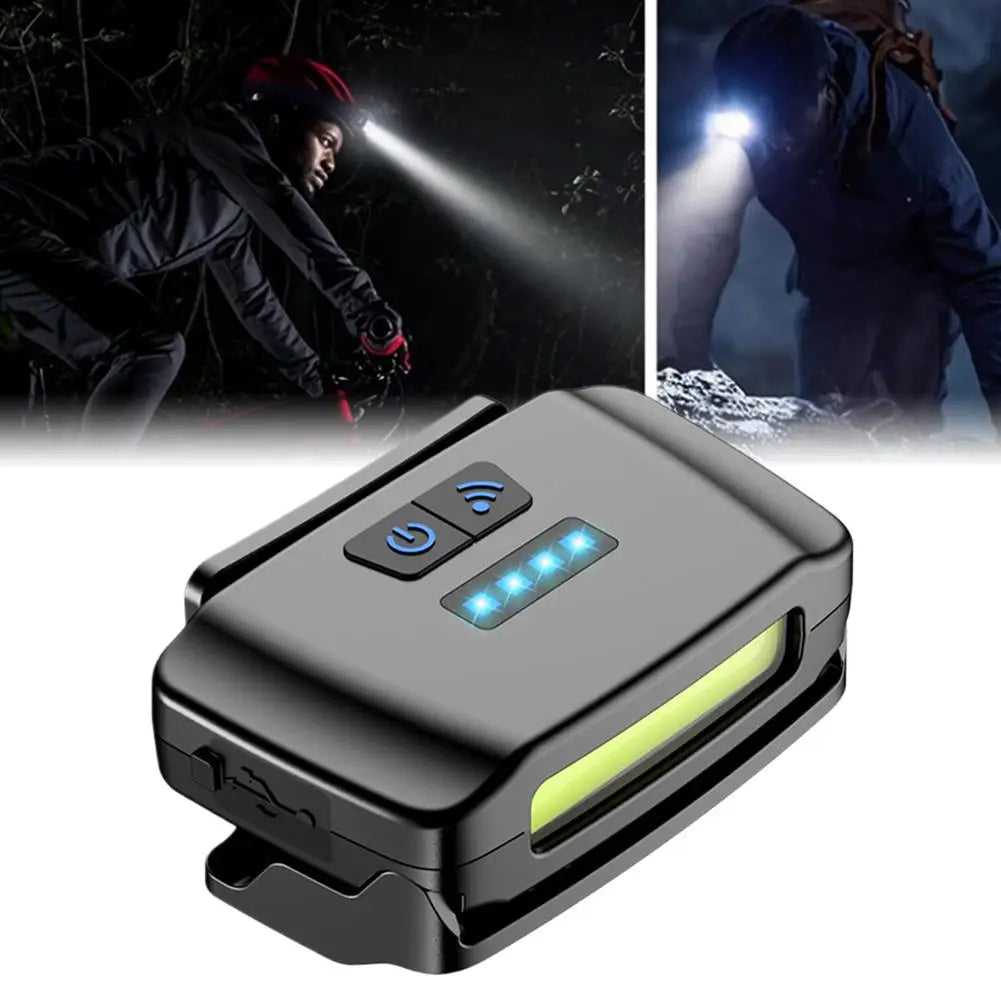 Motion Sensor LED Hat Clip Light, Rechargeable Waterproof Headlamp with Red Light for Night Fishing & Camping