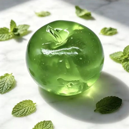 @Squishy Green Apple Stress Ball Soft Fidget Sensory Toy for ADHD Autism Slow Rebound Squeeze Toy for Adults Kids Christmas Gift