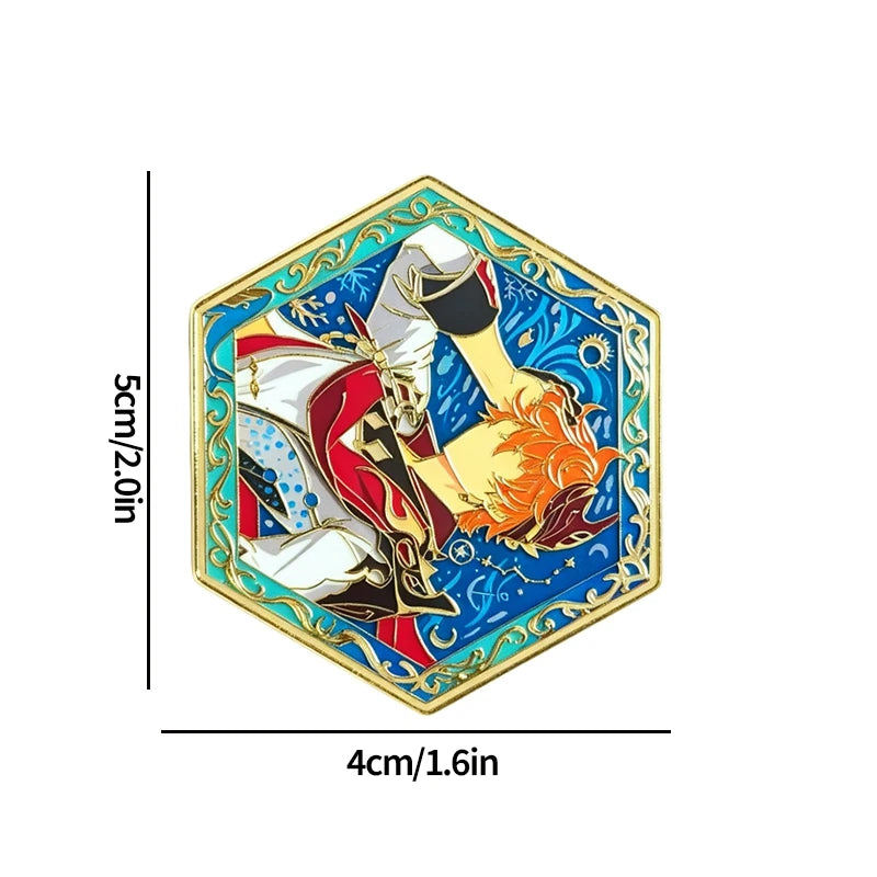 Genshin Impact Hard Enamel Pin Columbina Flins Odette Anastasya Badges Lapel Pin Cartoon Anime Brooches Backpack Decoration