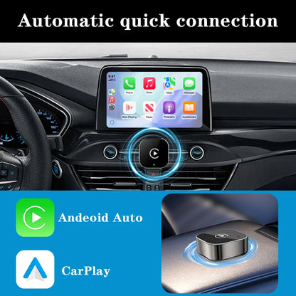 2 IN 1 Wireless Carplay & Android Auto Adapter Wired to Wireless Carplay Dongle Mini Plug & Play Auto Connect For iPhone Android