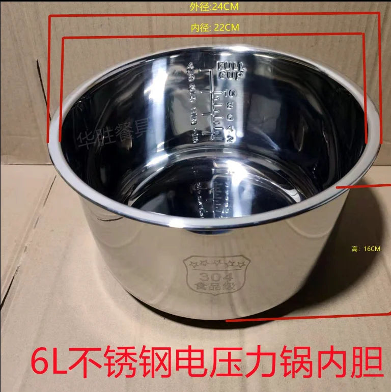 Electric pressure cooker liner stainless steel 304 non-stick pan universal old-fashioned rice cooker lining