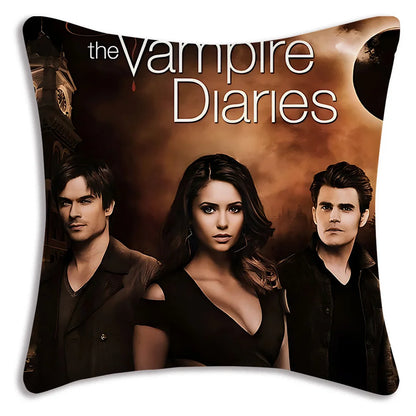 Hot American TV series Vampire Diaries Pillow Covers Sofa Decorative Home Double-sided Printing Short Plush Cute Cushion Cover