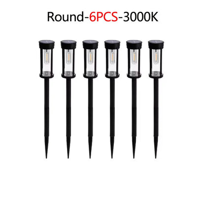 2/4/6Pcs Retro Solar Pathway Warm Lights Outdoor Waterproof Garden Incandescent Bulb for Walkway Yard Backyard Landscape Decor