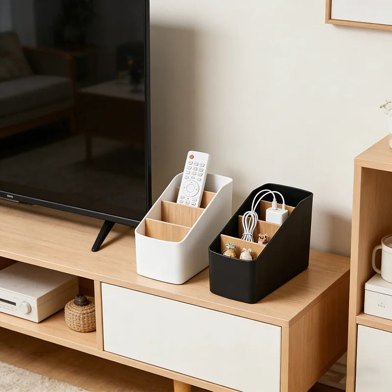 Desktop Remote Control Organizer, TV Remote Holder Tabletop Storage Box Bedroom Living Room Office  Multipurpose Organizer