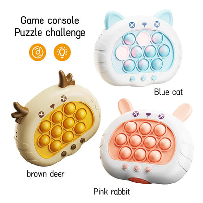 3 Colors 1 pcs Electronic Pop Quick Push Bubbles Game Machine Kid Cartoon Fun Squeezing Toys Anti Stress Sensory Bubble Toy Gift