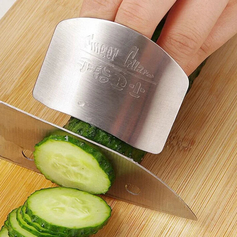 Stainless Steel Finger Protector Kitchen Knife Cutting Cooking Finger Protector Safe Kitchen Durable Chop Shield Cut Gadget