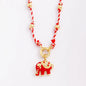 Boho Style Nature Cotton Cord Long Knotting Beaded Jewelry,Colorful Braided Rope Sweater Amulet Party Summer Beach Gift Supplies