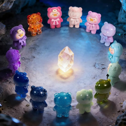 Genuine Lulu The Piggy Teddy Mini Ore Collection Series Cute Beans Figure Home Desktop Decor For Anime Toy Collectors