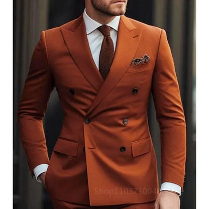 Smart Casual Wedding Men's Suits Slim Fit Tuxedo Blazer Set 2 Piece Formal Business Suit for Groom with Blazer And Pants