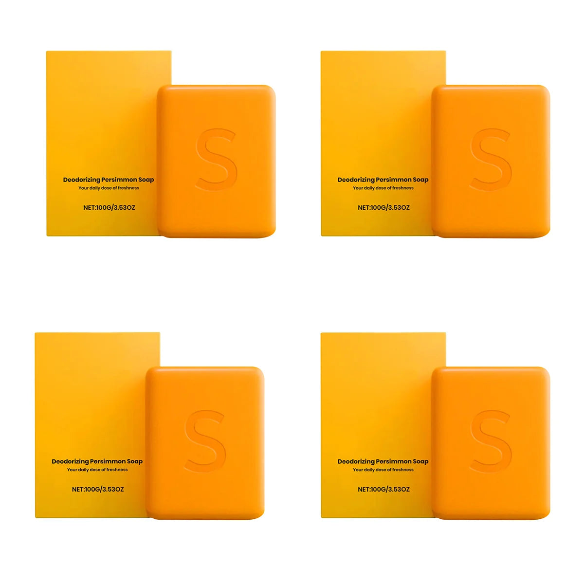 Persimmon Soap Bar and Persimmon Body Wash for Body Odor Control Natural Fruity Aroma Shower Cleanse Gel Bath Soap for Women&Men