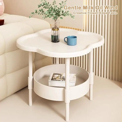Trendy 40*40CM Side Table Plastic Samll End Table With Storage Easy to Assemble Bedside Table for Living Room