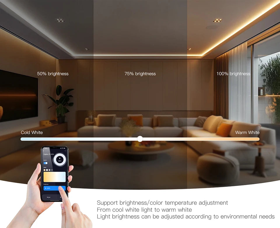 CCT Dimmer Zigbee 3.0 Tuya APP Work with Alexa Google Home for DC5v-24V Single Color RGBW RGB LED Strip Light Voice Controller