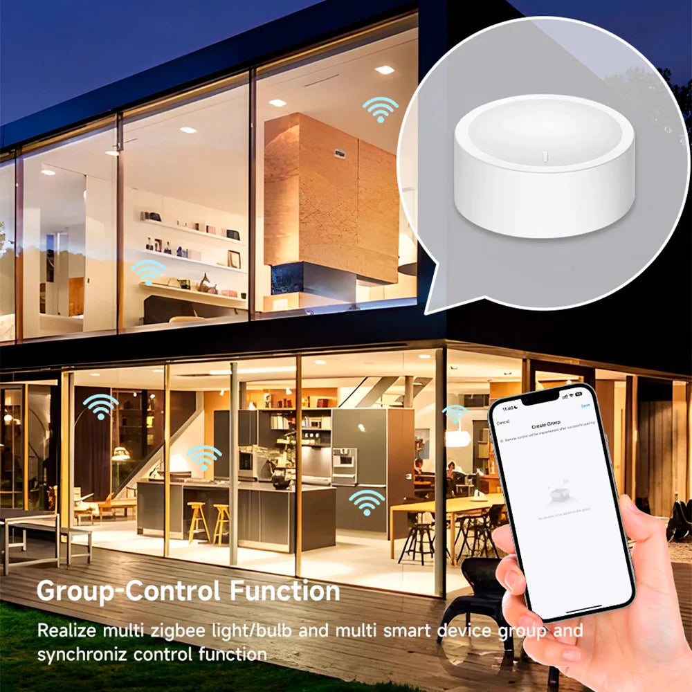 Tuya Knob Switch Wireless for Light Curtain Fan Tuya Smart Knob ZigBee Tuya Light Dimming Switch Smart Home App Control