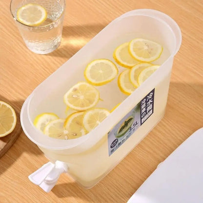 Convenient Plastic Cold Water Jug 3.5L Cold Water Container Fruit Teapot With Tap Drink Dispenser Refrigerator