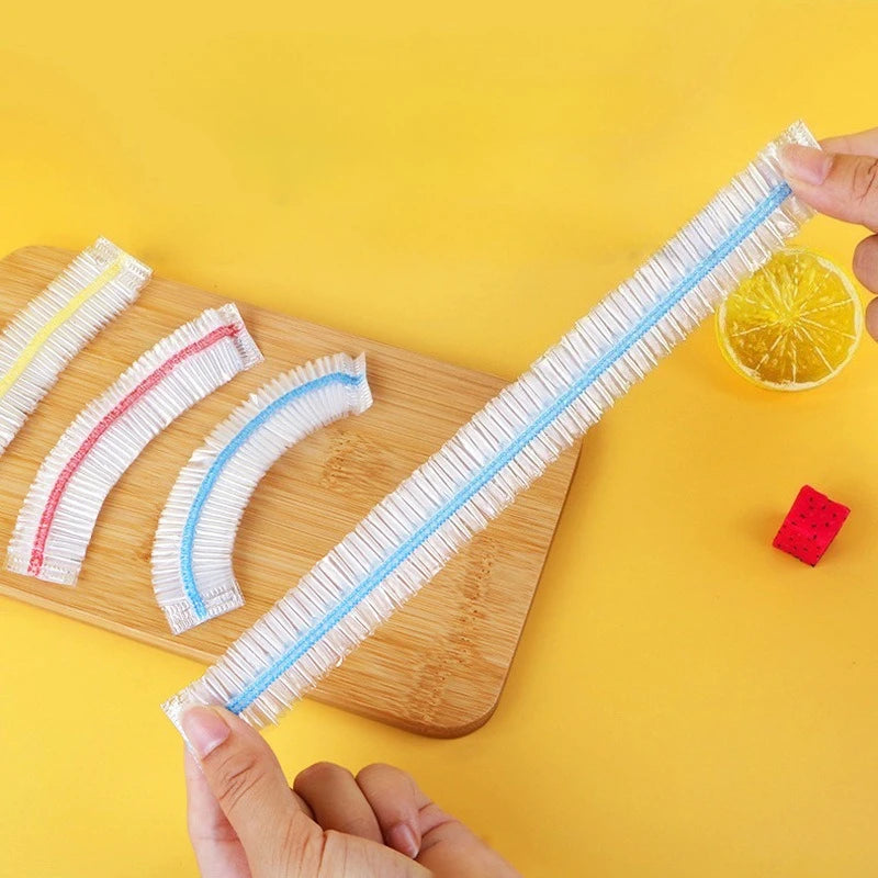 100Pcs Colorful Disposable Food Cover Lid Elastic Wrap Fresh Film Bag Cling Cover Bowl Cover, Kitchen Storage Bag