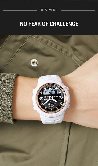 SKMEI  Outdoor Sports Men's Electronic 1655 Watch Dual Display Multi functional Waterproof Student Exploration Watch