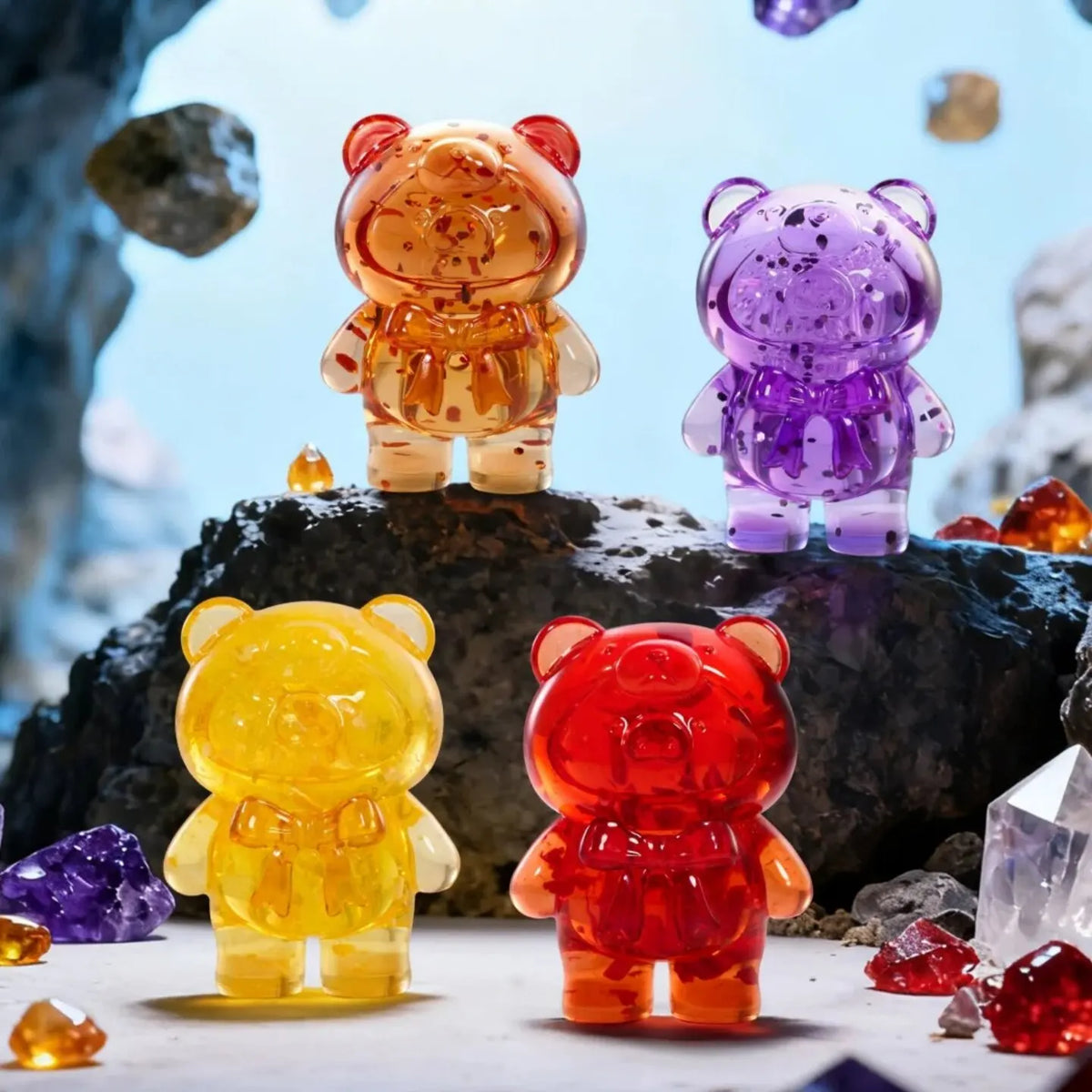 Genuine Lulu The Piggy Teddy Mini Ore Collection Series Cute Beans Figure Home Desktop Decor For Anime Toy Collectors