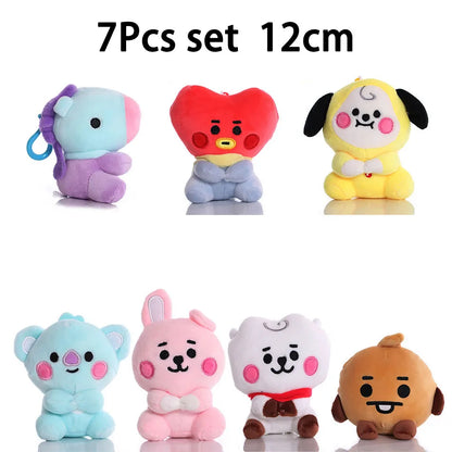 New BTed 21Plush Toys Kawaii Mini Keychain Anime Pendant Ornament for Kids 12-22cm Bt Peripherals Soft Stuffed Animals Doll Gift