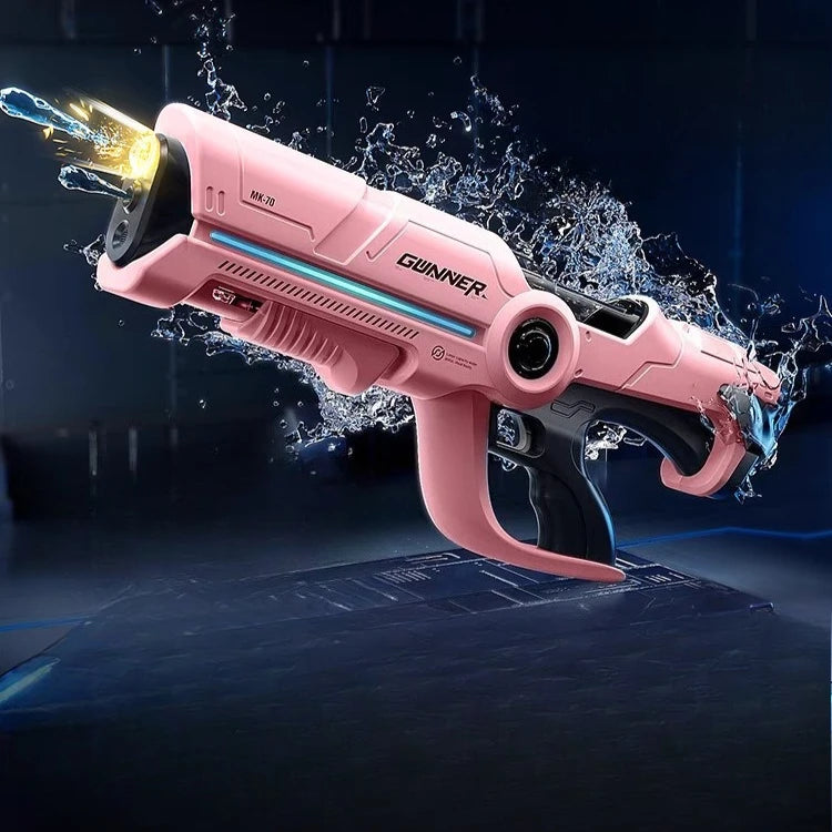 Large Electric Water Gun Toy with Light Big Capacity Automatic Water Water Spray Pistol Summer Outdoor Toy for Adult Boy Gift