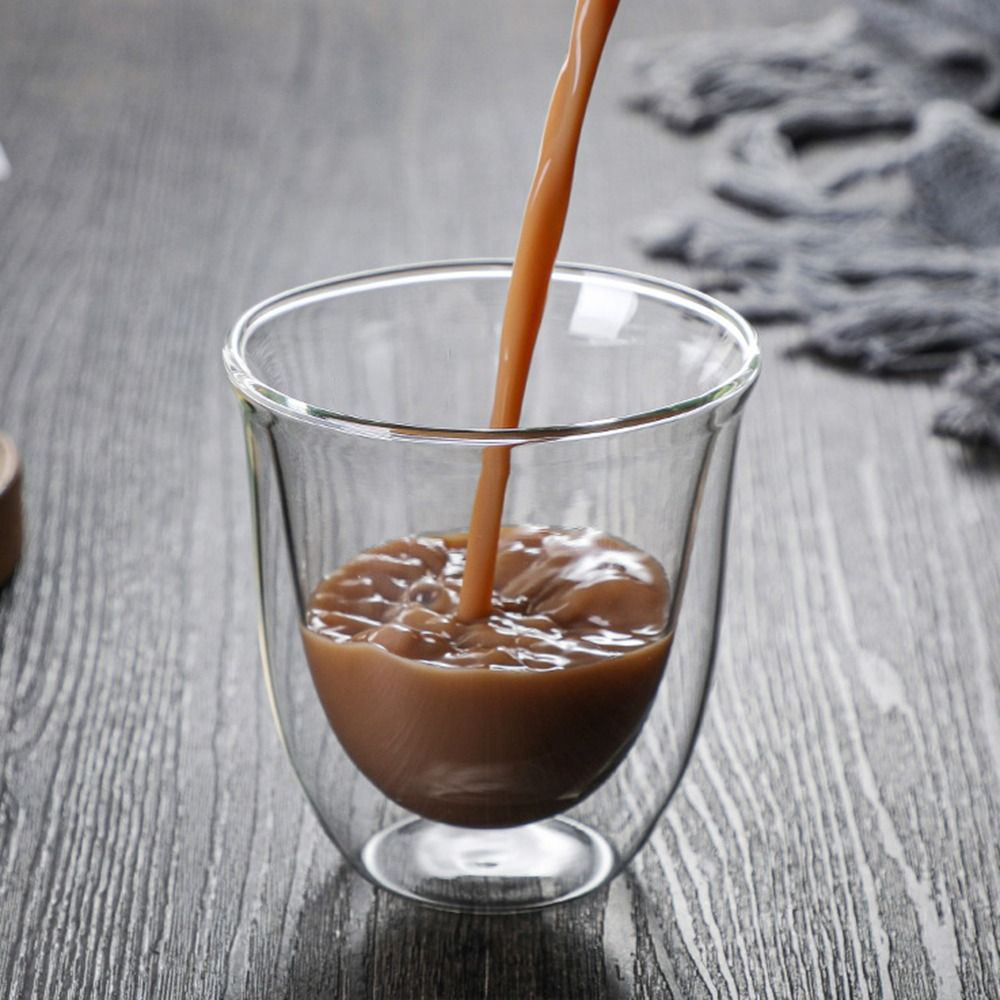 Double Wall Glass Cup Transparent Clear Heat Resistant Tea Drink Cups Mini Whisky Cup Espresso Coffee Cup  Bar Drinkware  Gift