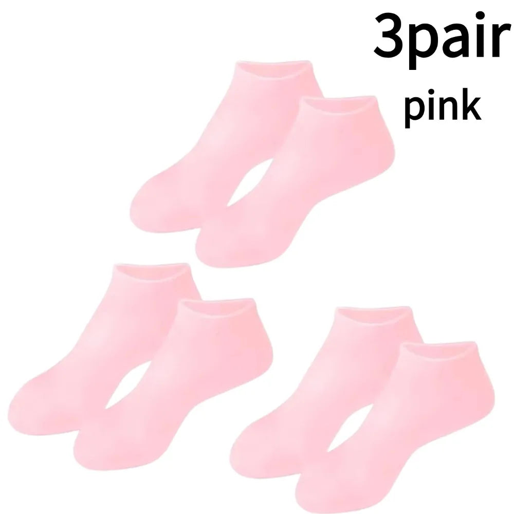 1-5pairs Moisturizing Foot Socks,Silicone Socks for Dry Cracked Feet Women's Foot Socks Cracked Dead Skin Remove Protector