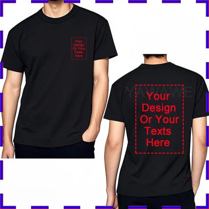 Custom Unisex Tshirt Add Your Own Message Cotton O Neck Top Tees Bigger Size Gift Custom Unisex Personalized Tshirts  4XL 5XL