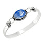 Vintage 925 Silver Natural Oval Moonstone Bangle Bracelets Handmade Birthstone Bangle Gifts Fine Jewelry for Women Men