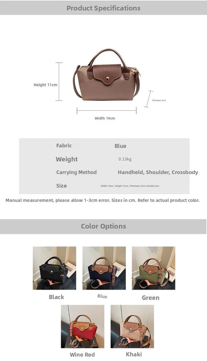 Retro Casual Fashion Ladies Shoulder Bag Stylish Trendy Crossbody Bag Quality Small Square Bag Urban Minimalist Style Polyest...