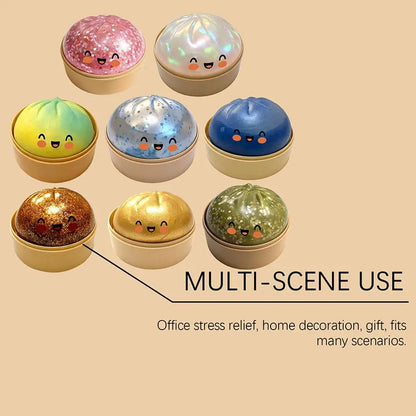 Glitter Slow Rising Dumpling Stress Relief Ball Steamed Bun Squishy Toy Stretchy Reusable Decompression Toy Office Travel Gift