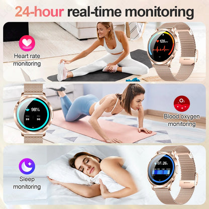 Nowy Smartwatch dla Kobiet 1.32 Cala AMOLED HD Ekran Sportowy Fitness Wodoodporny Zegarek Połączenia Bluetooth Cyfrowy Smartwatch Damski