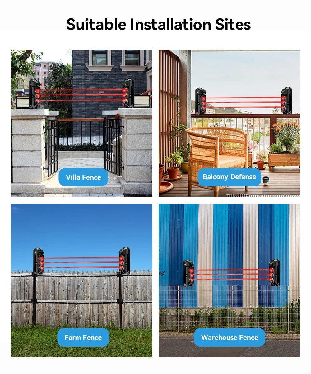 Meian Focus Wired Dual/Triple Infrared Beam Sensor, IP65 Waterproof Infrared Barrier Detector,  Infrared Barrier for Villa Farm