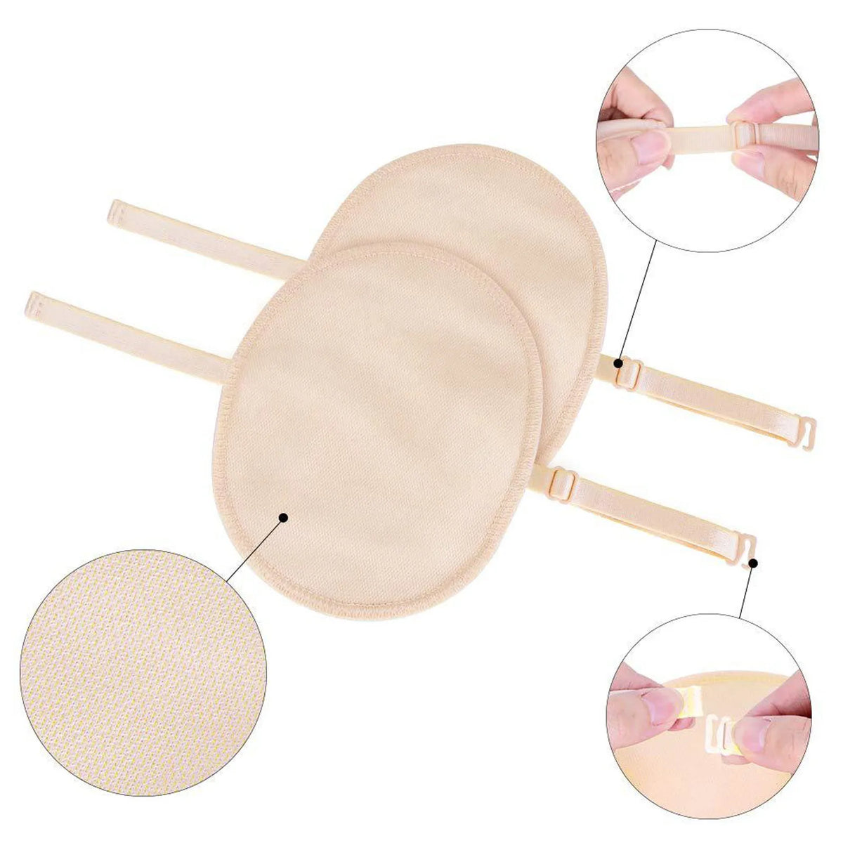 1Pair Underarm Sweat Pad Reusable Dress Clothing Absorb Armpit Sweat Perspiration Pads Absorbent Deodorant Pad For Woman Men