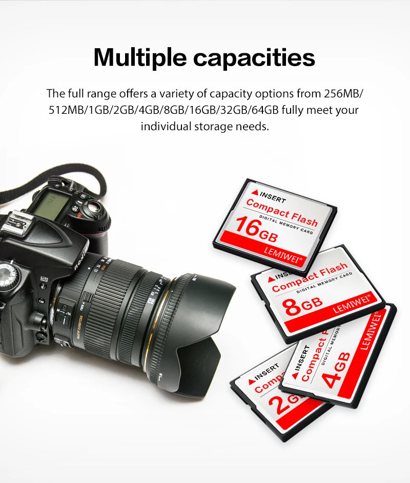 LEMIWEI CF Card 256MB 512MB 1GB Compact Flash Card 2GB 4GB 8GB CF Card 16GB 32GB 64GB Compactflash Card Storage Card For Camera