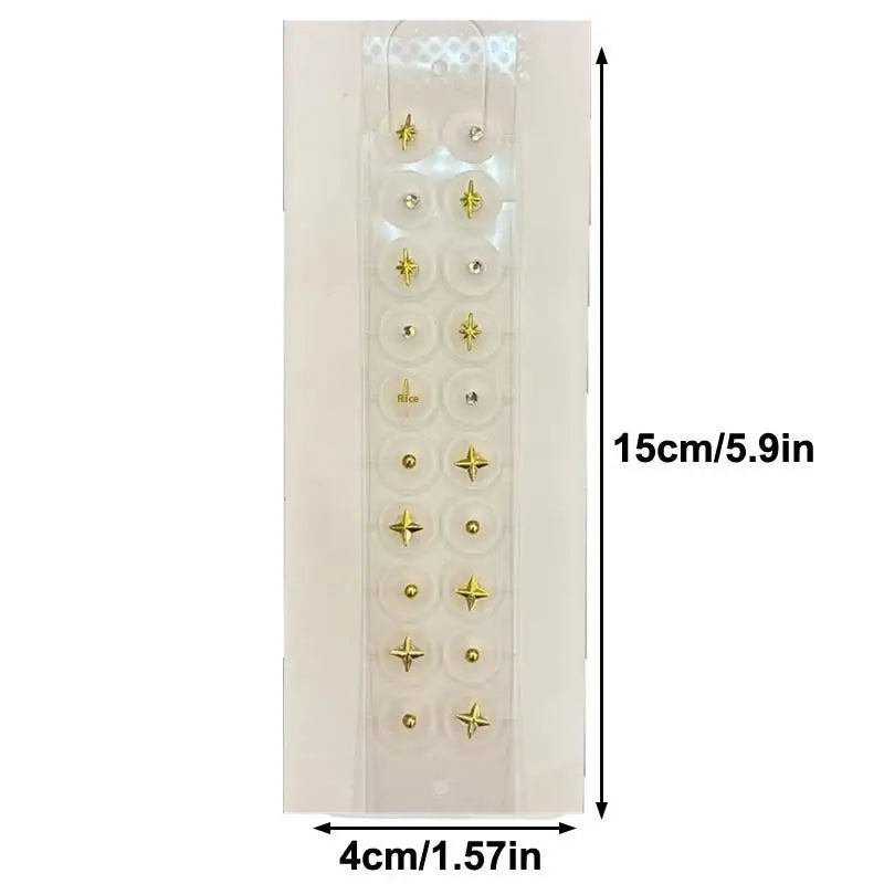 20 Patches Fashion Butterfly Flower Ear Point Stickers Ear Pressure Patch Rhinestone Acupuncture Auricular Ear Stickers Massager