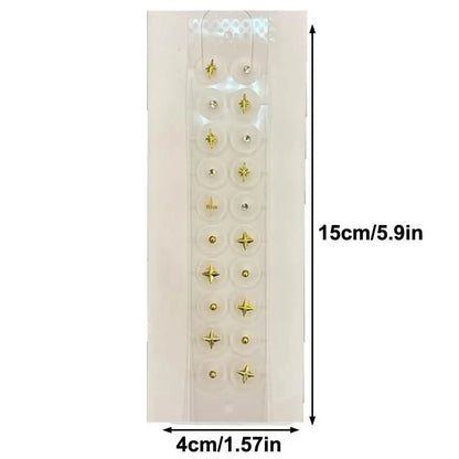 20 Patches Fashion Butterfly Flower Ear Point Stickers Ear Pressure Patch Rhinestone Acupuncture Auricular Ear Stickers Massager