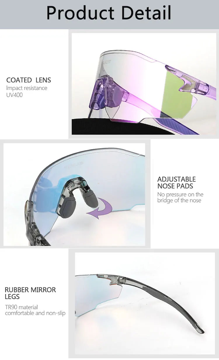 Karos Photochromic Cycling Glasses UV400 Protection Sunglasses Day Night Use Eyewear For Bicycles Fishing Driving Outdoor Hiking