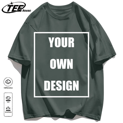 Men's Personalized T-shirt 100%Cotton Tee Custom Shirt Make Your Design Logo Text Men Women Design Your Gift Couple Tshirt