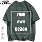 Men's Personalized T-shirt 100%Cotton Tee Custom Shirt Make Your Design Logo Text Men Women Design Your Gift Couple Tshirt