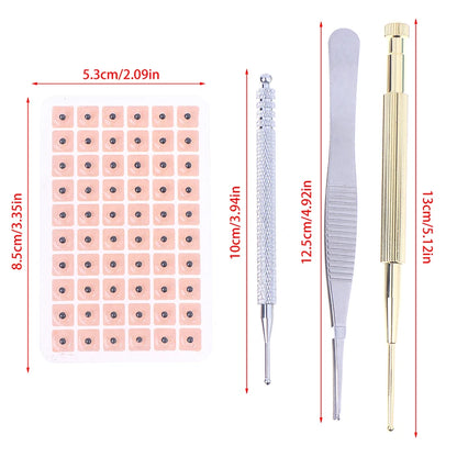 1200Pcs Cowherb Seed Ear Stickers Set Auriculotherapy Acupuncture Massage Therapy Dredge Body Meridians Improve Vision Treat