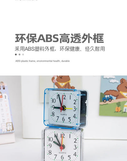 Table Clock Square Alarm Clock Small Alarm Electronic Bed Compact Travel Clock Quartz For Child Students Desk Alarm
