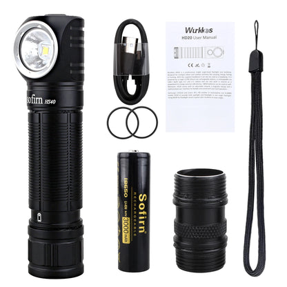 Sofirn HS40 USB C Rechargeable Headlamp 18650 Super Bright SST40 LED Torch 2000lm Headlight with 2 Modes Power Indicator