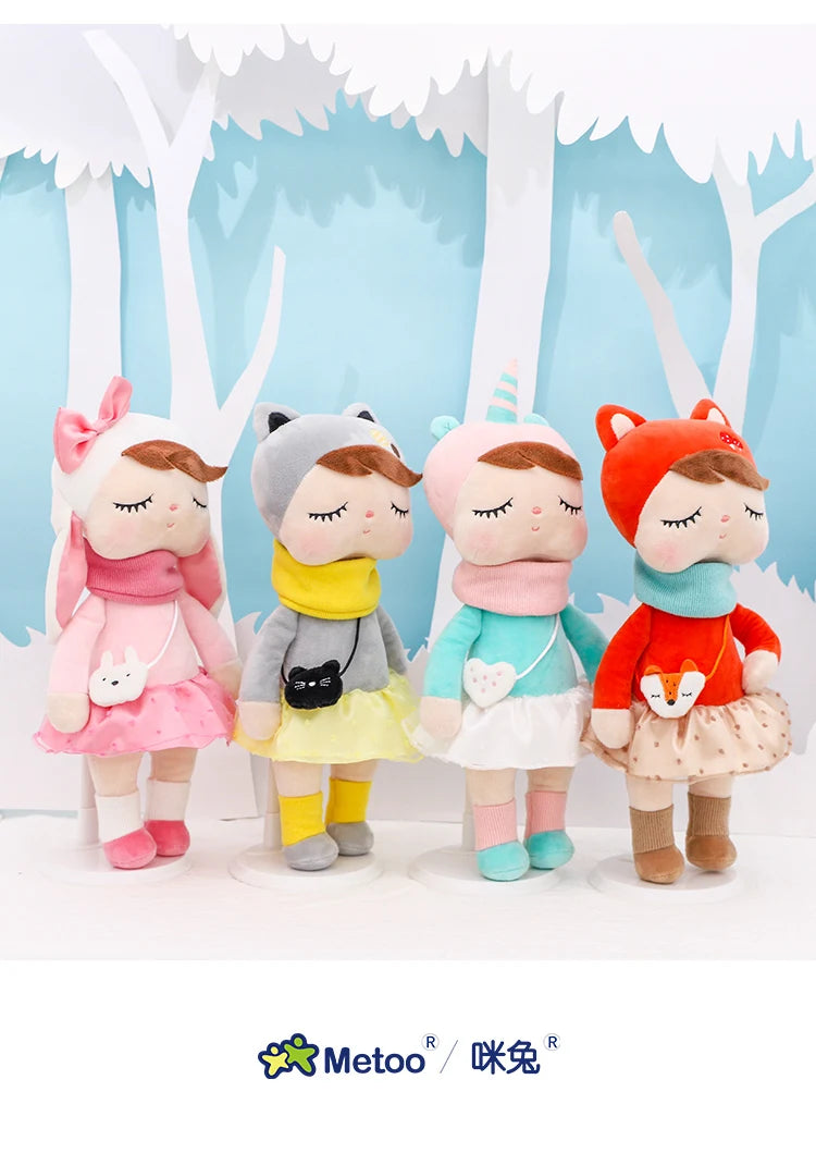 Original Metoo 33cm Angela Plush Doll Kawaii Rabbit And Cute Unicorn Fox toy Boy Girl Birthday Gift For Kids Toys