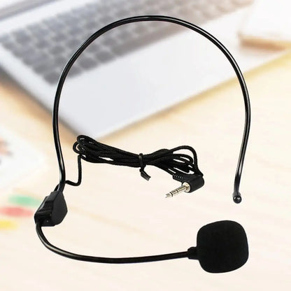 New Portable Wired Microphone 3.5mm Plug Flexible Headset Microphone Video Recording Head-mounted Speech Headset Mic