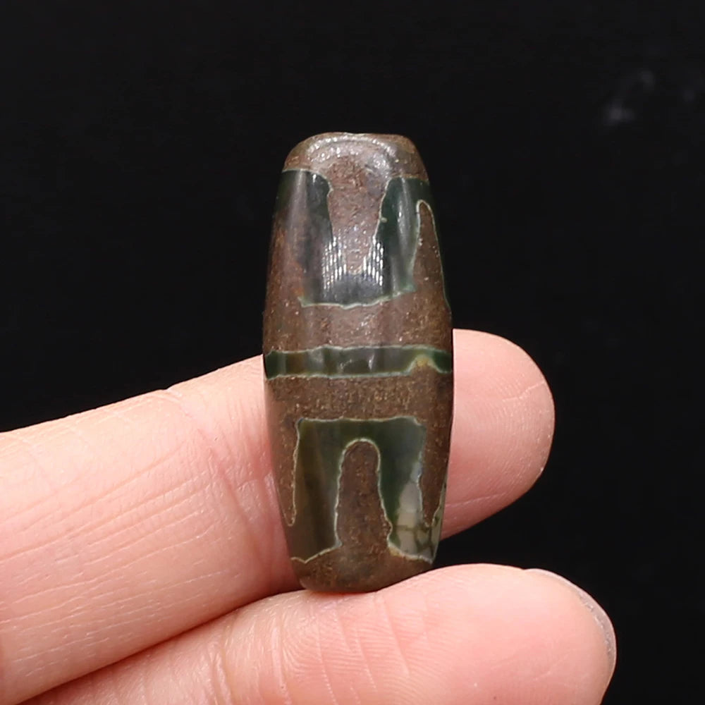 Natural Stone Bead Tibetans Divination Pattern Natural Agates Loose Bead for Women Making DIY Jewerly Necklace Gift 12x30mm