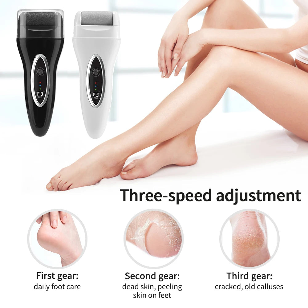 Rechargeable Electric Foot Grinder for Thick Faux Leather USB Personal Care Tool with Interchangeable Heads Grooming Tool