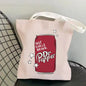 Classic Red Drink D-Dr P-PePper Storage Bags Canvas Double-Sided Print Fashion Shoulder Tote Shopping Bag Gift Eco Handbags