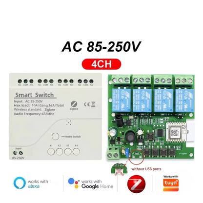 Zigbee Relay Breaker 7-32V 85-250V Switch Module Control Works With Tuya Smart Life App Alexa Google Smartthings Ewelink Hub